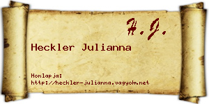 Heckler Julianna névjegykártya